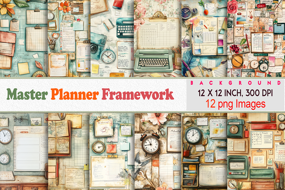 Master Planner Framework Scrapbook, a Background Graphic by Printable Treasure (Photo 1 of 8)