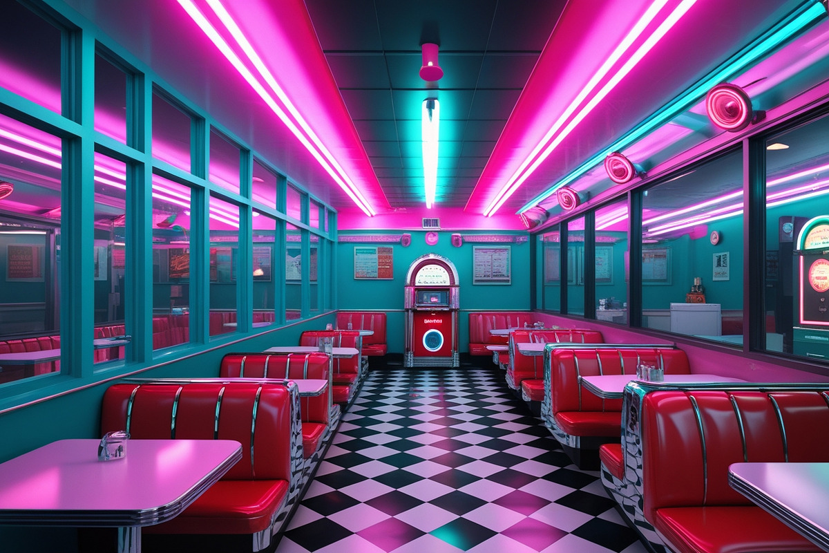 Vintage Diner Neon Interior Pack, an Architecture Photo by adenpinkstore (Photo 4 of 5)