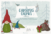 Christmas Gnomes & Friends, an Animal Illustration by DreamONprints (Thumbnail 1 of 14)