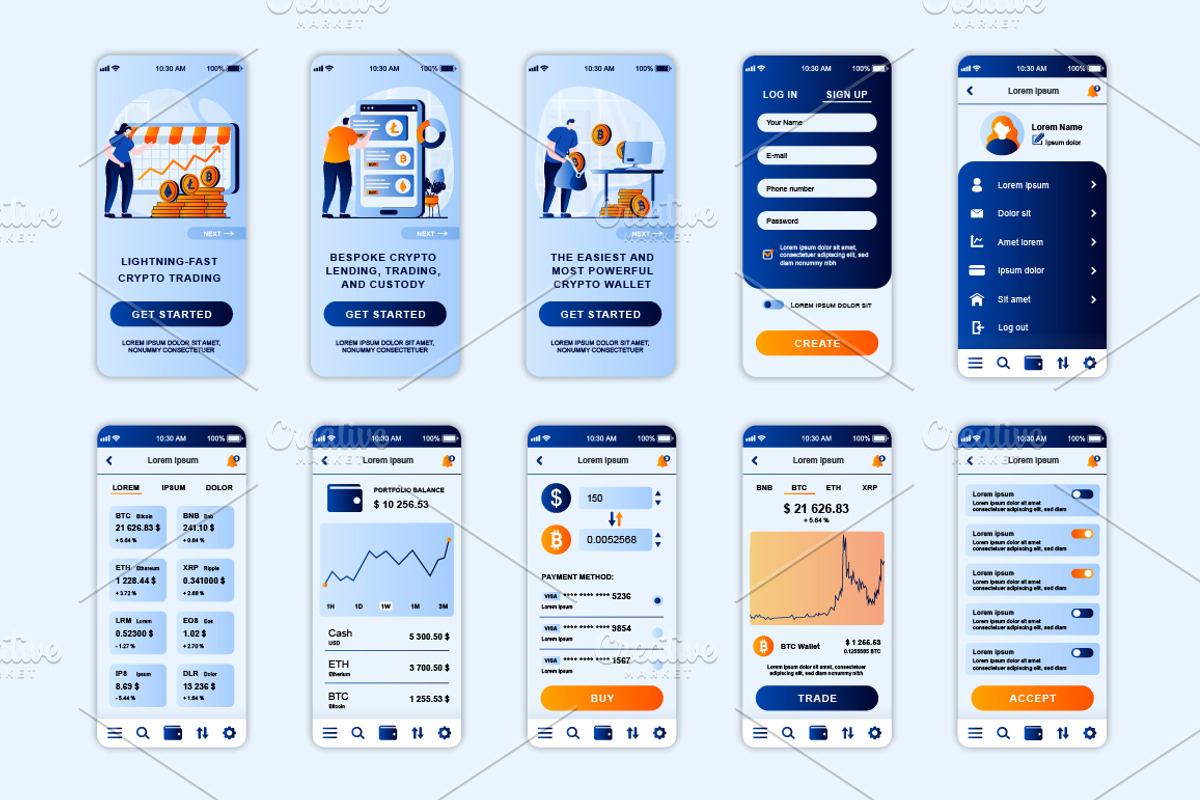 Mobile App UI Kit Template, a Templates & Theme by alexdndz (Photo 5 of 21)