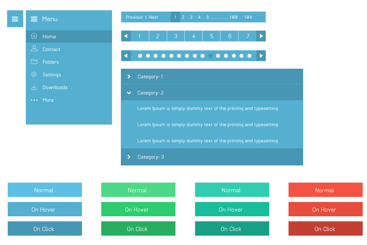 UI Kit - Flat, an UI Kit Template by DeepDesign