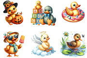 Watercolor Cute Duck Clipart, an Illustration by DreamArtGraphic (Thumbnail 4 of 5)