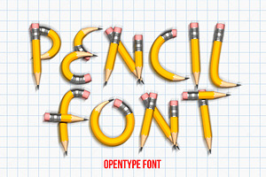 Pencil Font, a Font by Handmadefont