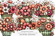Watercolor spring flower basket PNG, an Illustration by SinaCreation (Thumbnail 1 of 11)