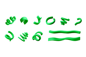 3d render of green abstract confetti, an Object Illustration by Abscent