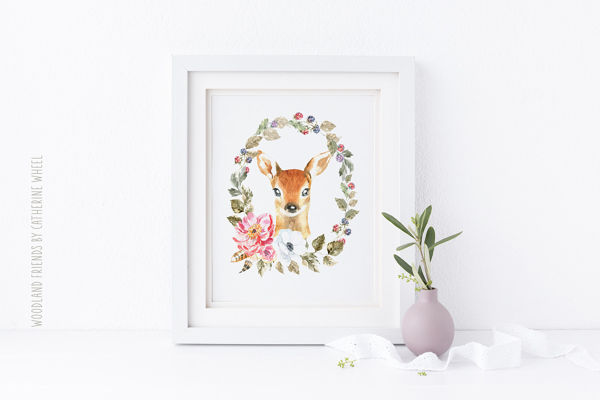 Boho Watercolor Woodland Animals, an Animal Illustration by Catherine Wheel (Photo 9 of 17)