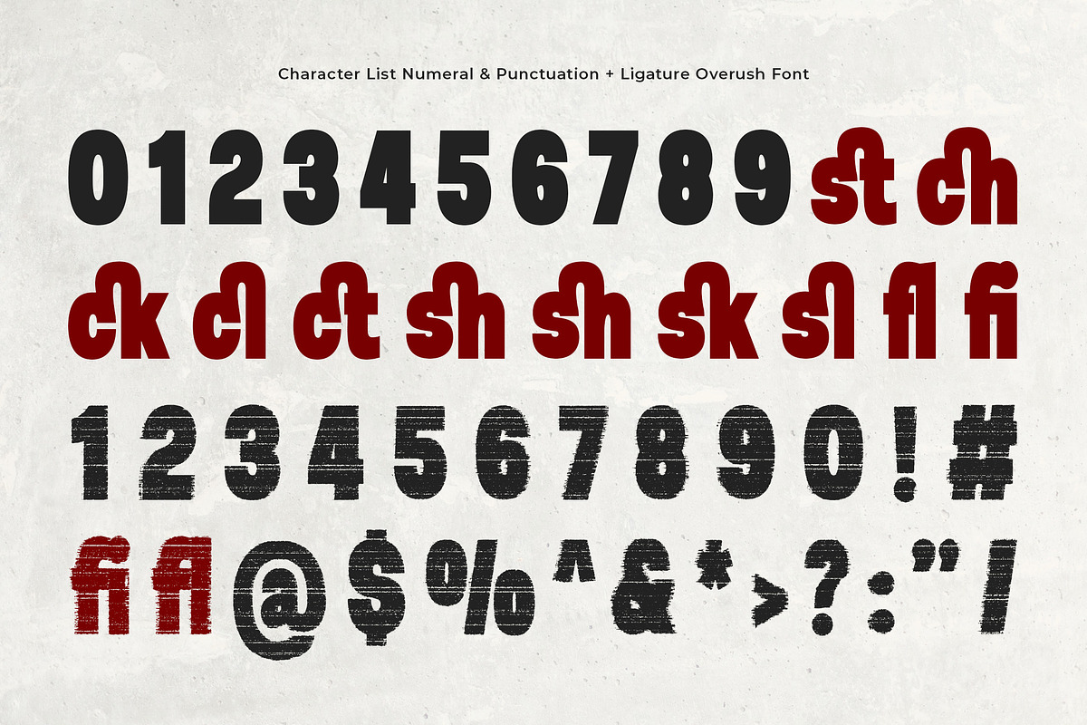 Overush - Distressed Bad Print Sans, a Sans Serif Font by Typia Nesia (Photo 14 of 14)