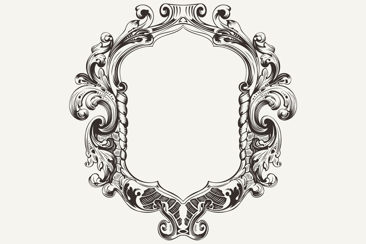 High Ornate Vintage Frame. Vector., a Graphic by aakbar