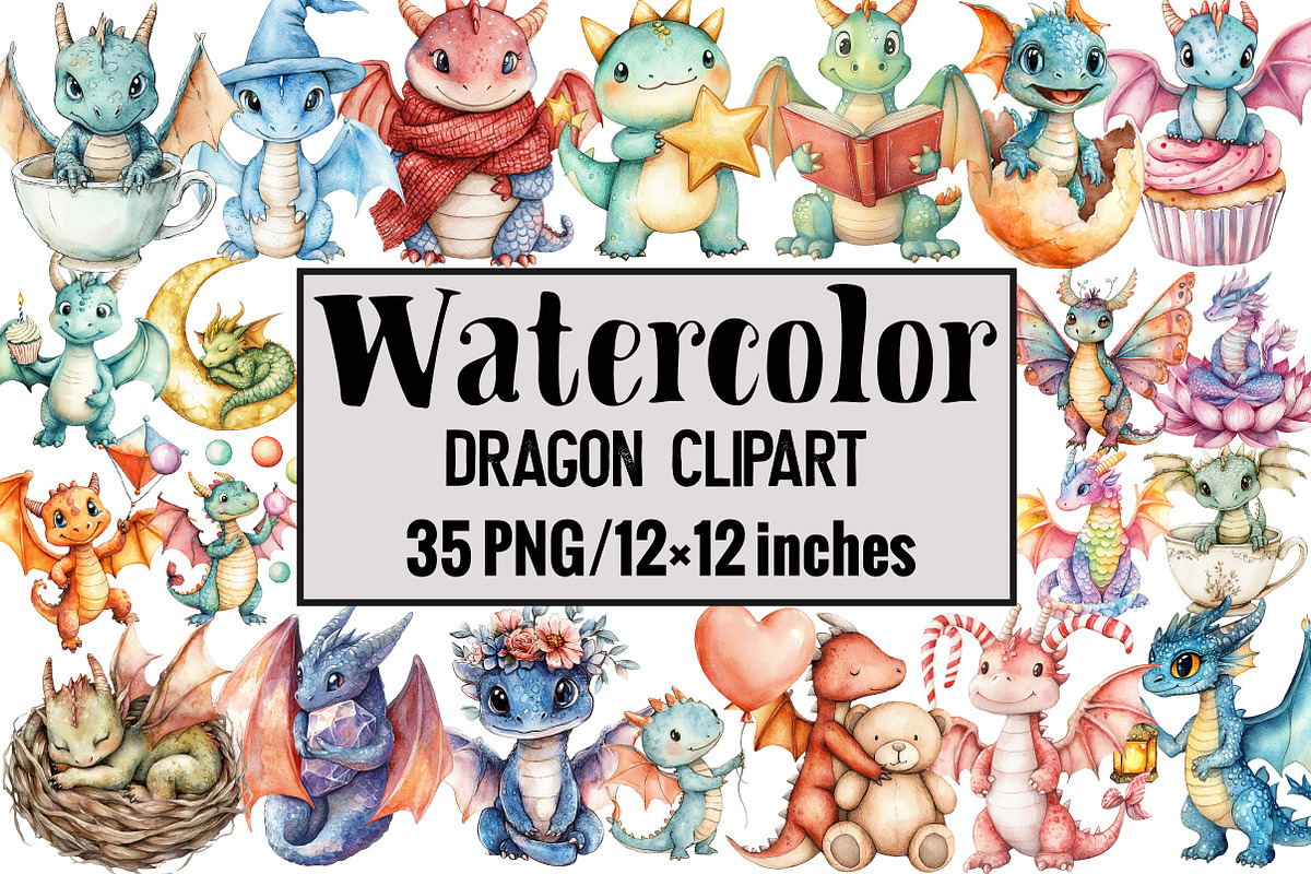 Dragon Clipart, an Illustration by Design Market (Photo 1 of 3)