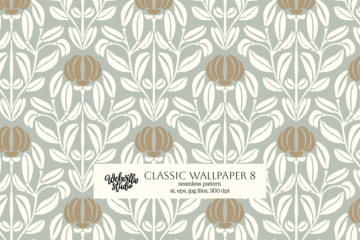 Classic Wallpaper No 8, a Wallpaper Graphic by Bloomart Studio (Photo 1 of 6)