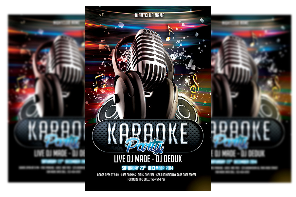 Karaoke Bundle 3 in 1, a Flyer Template by imadeDesign (Photo 1 of 3)