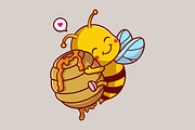 Cute Honey Bee Hug Honeycomb, an Animal Illustration by Catalyst Labs (Thumbnail 2 of 3)