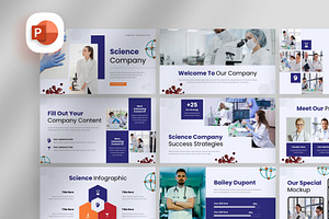 Science Company PowerPoint Template, a Presentation Template by Digitcase x Wealthwells