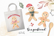 Watercolour Gingerbread Clipart Set, a Decorative Illustration by Bloomella (Thumbnail 2 of 10)