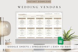 Wedding Vendors Google Sheets