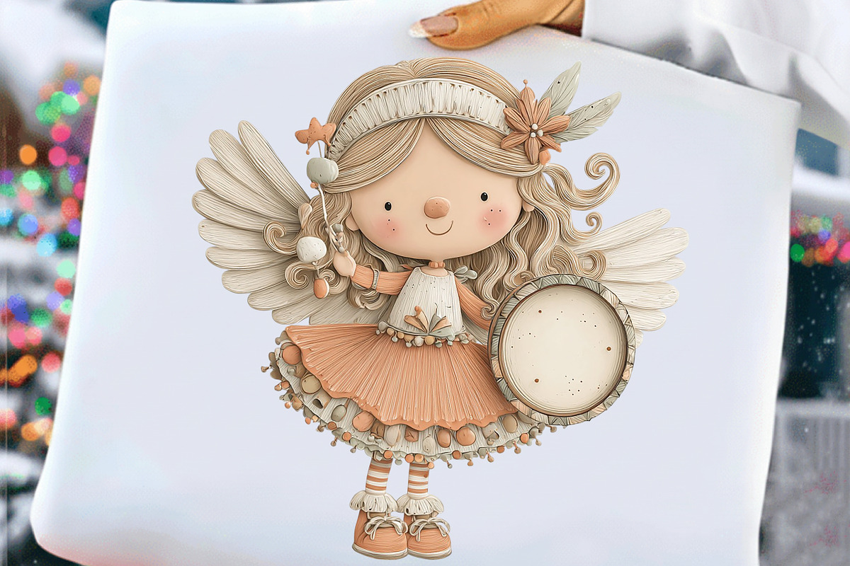 Whimsical Christmas Angel Clipart, an Illustration by Craft Nest (Photo 8 of 9)