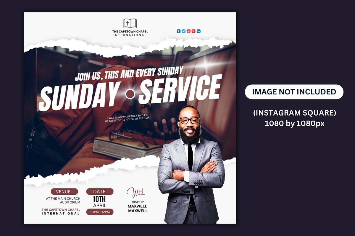 Sunday Service Editable Template, a Social Media Template by Mishek Munene (Photo 2 of 4)