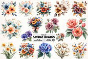Vintage Flowers Sublimation Bundle, an Illustration by Pixels.Craft (Thumbnail 1 of 7)