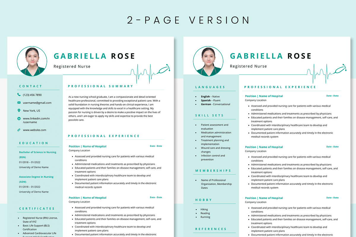 Nursing Resume Cover Letter Template, a Resume Template by MondaySpark (Photo 5 of 8)