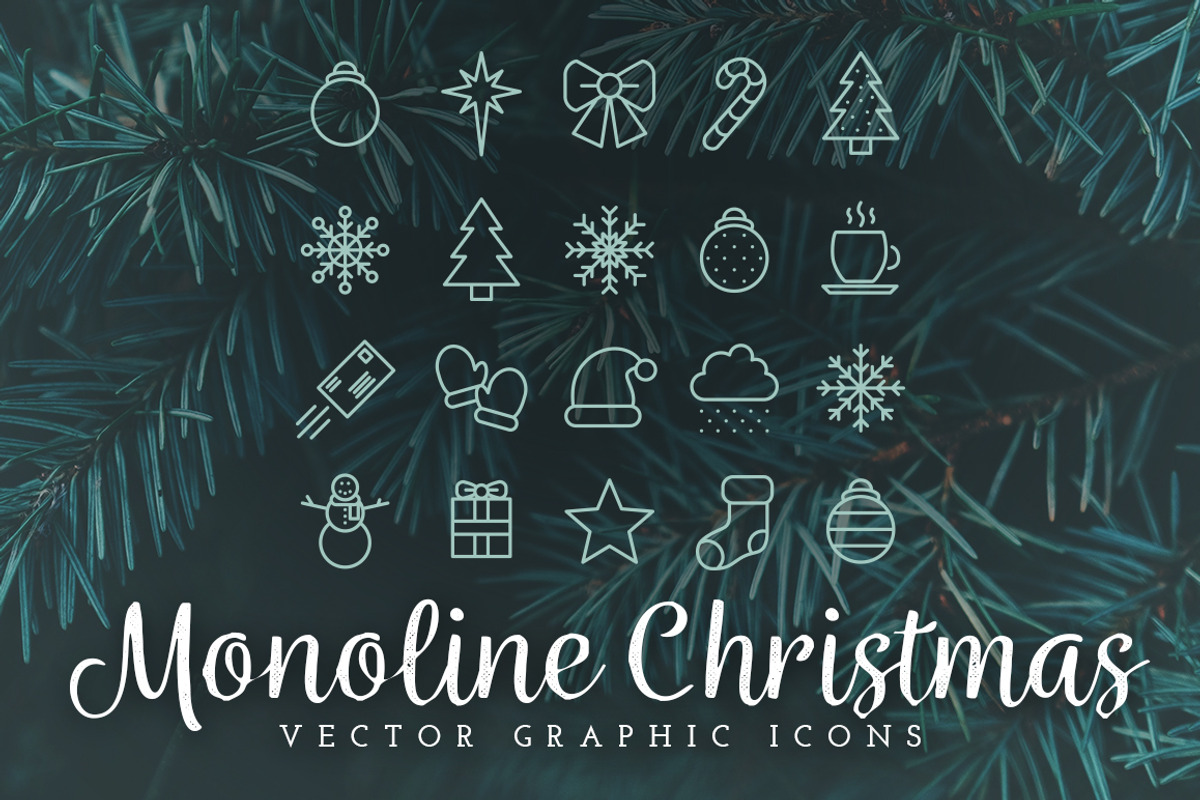 Monoline Christmas Icons, an Outline Icon by Art of a Champion (Photo 1 of 4)