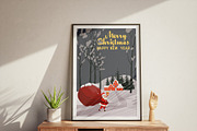Retro poster Santa Claus with big, a Seasonal Illustration by Vector_Up (Thumbnail 2 of 7)