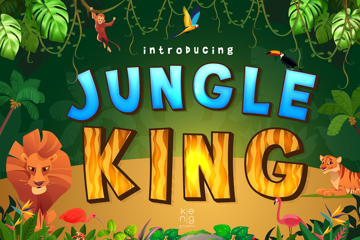 Jungle King Font, a Handwritten Font by KengGraphic (Photo 1 of 7)