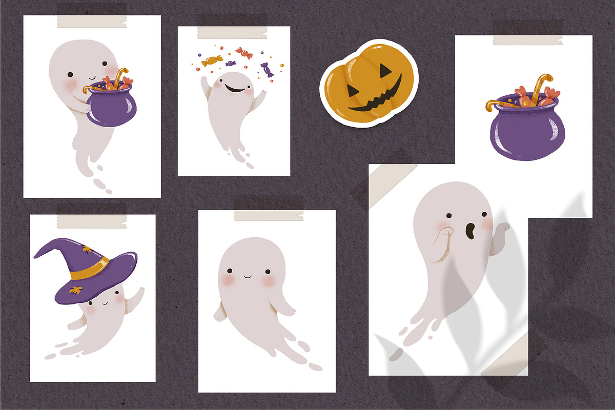 Little Ghost Clipart. Halloween, an Illustration by LukaJreym (Photo 3 of 5)