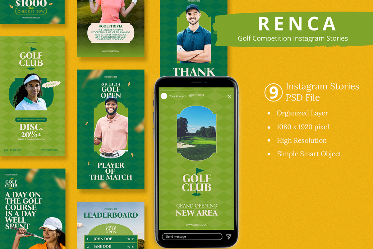 Golf Competition Canva & Instagram, a Social Media Template by Attype (Photo 1 of 4)
