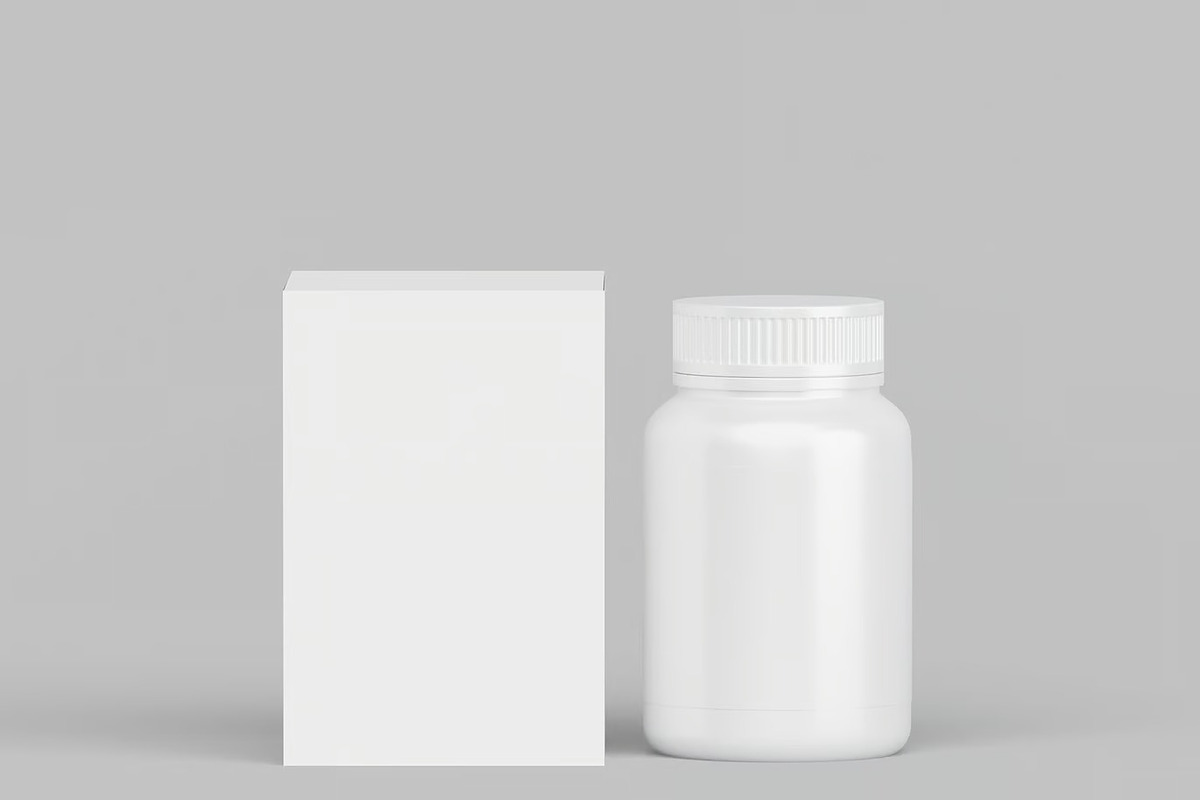 Supplement Bottle Mockup, a Packaging Mockup by renderstockmarket (Photo 2 of 4)