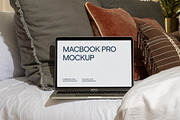 Realistic MacBook Pro Mockup on Bed, a Books & Magazine Mockup by Area Mockups (Thumbnail 3 of 3)