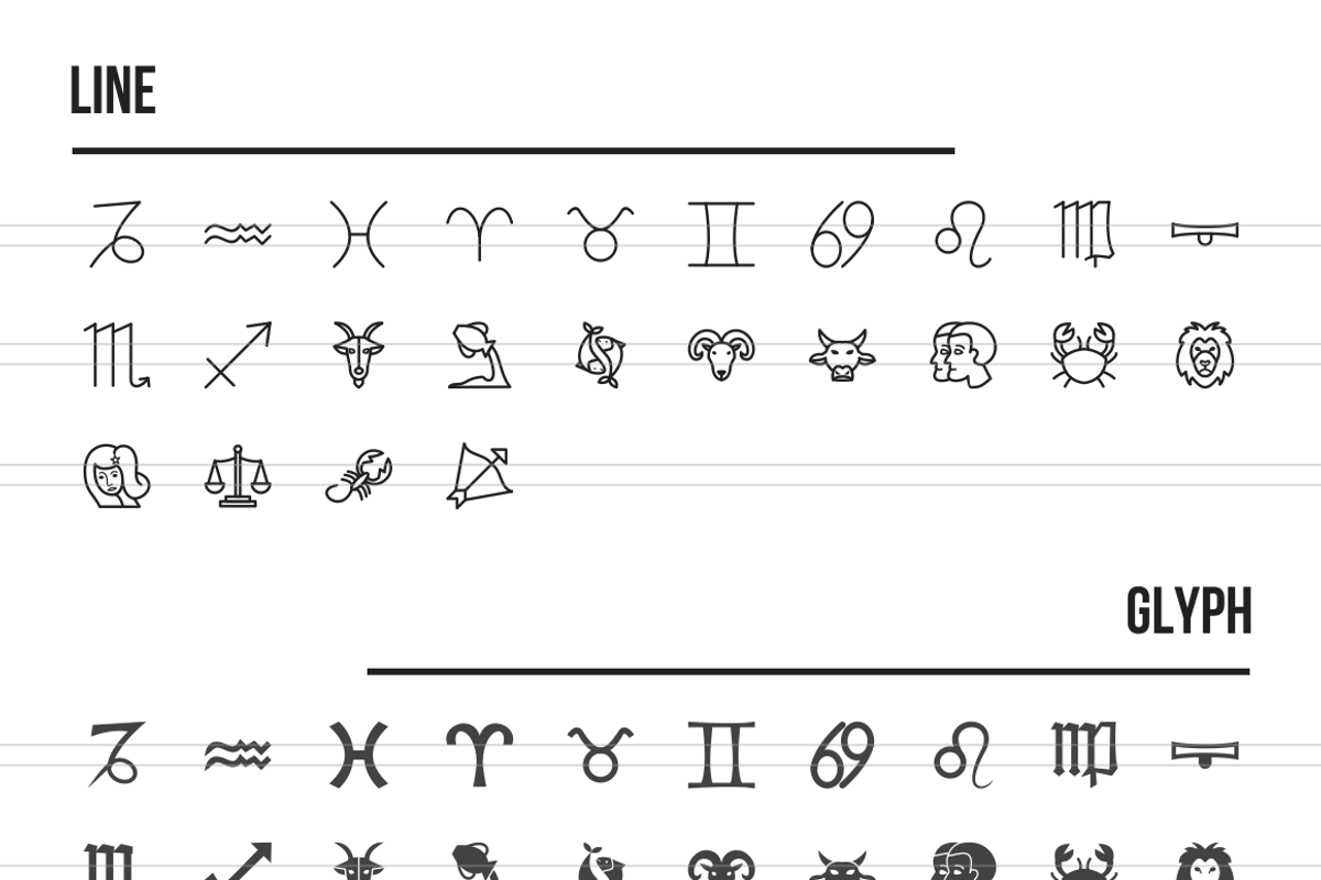 336 Zodiac Icons, an Outline Icon by IconBunny (Photo 2 of 3)