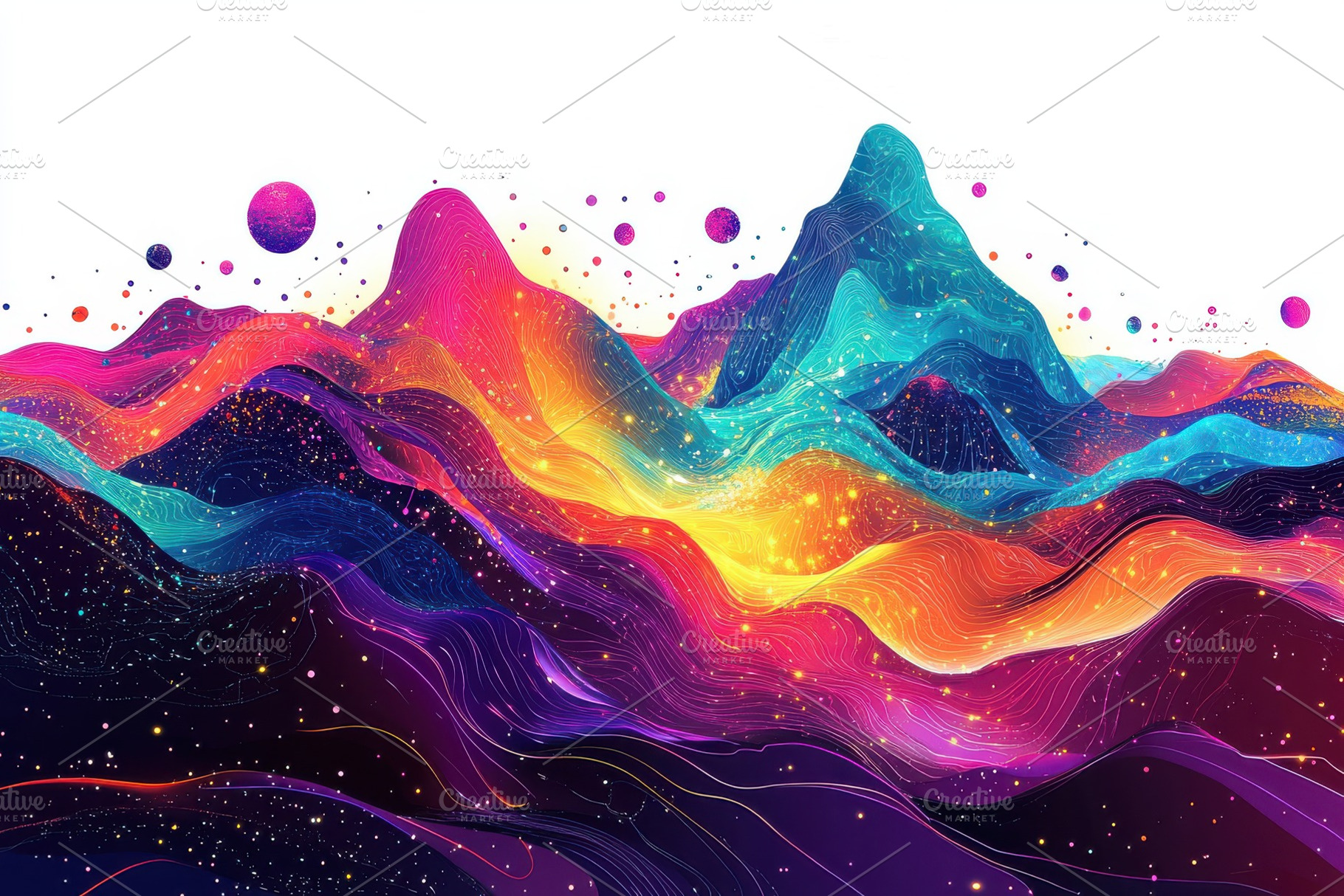 Abstract landscape art with mountain, a Background Photo by Pixeness Studio
