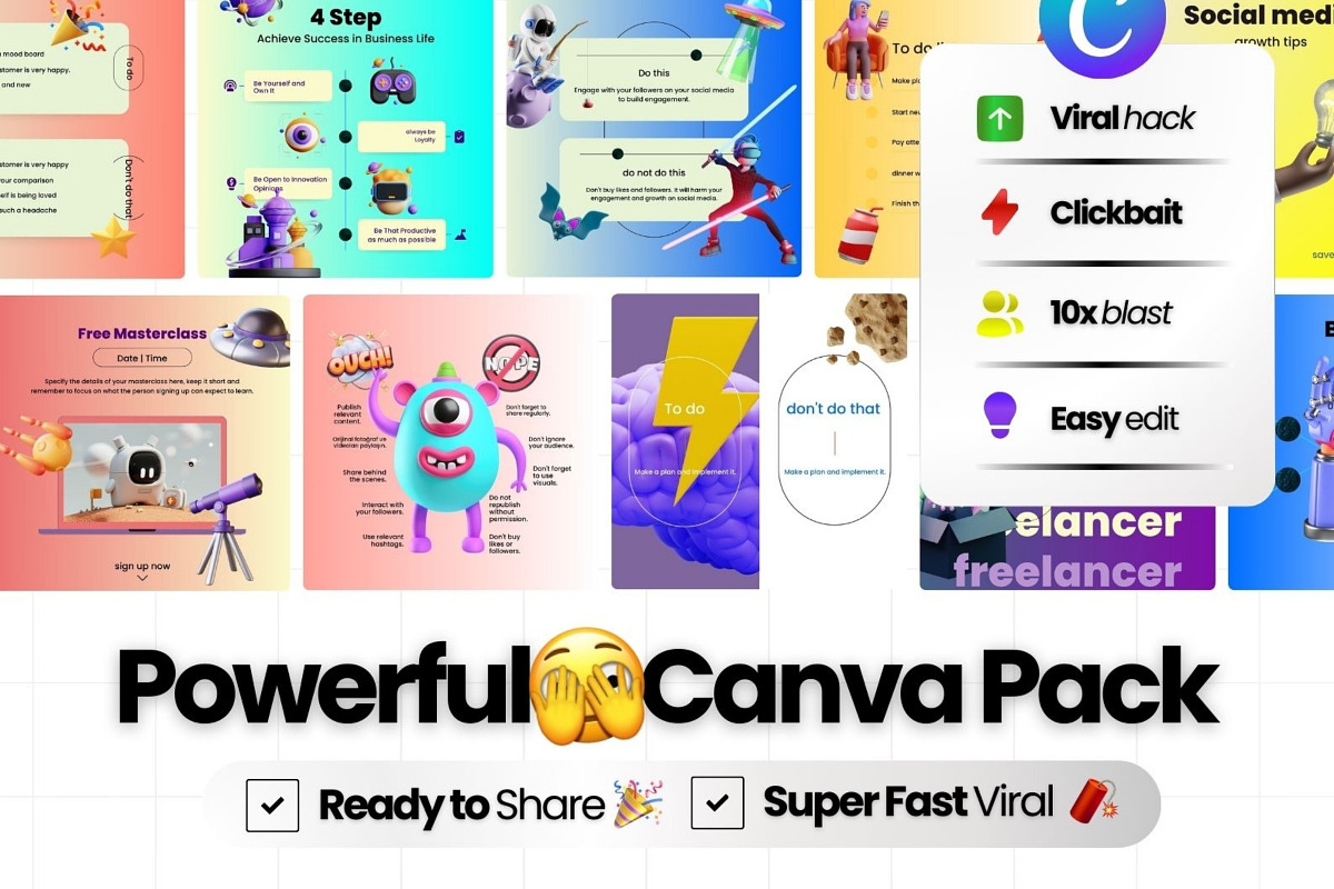 Growth Canva Templates for IG, a Social Media Template by Virall (Photo 3 of 10)