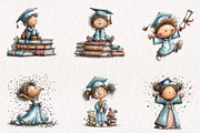 Whimsical Graduation Kids Clipart, an Animal Illustration by CreationArt (Thumbnail 4 of 4)