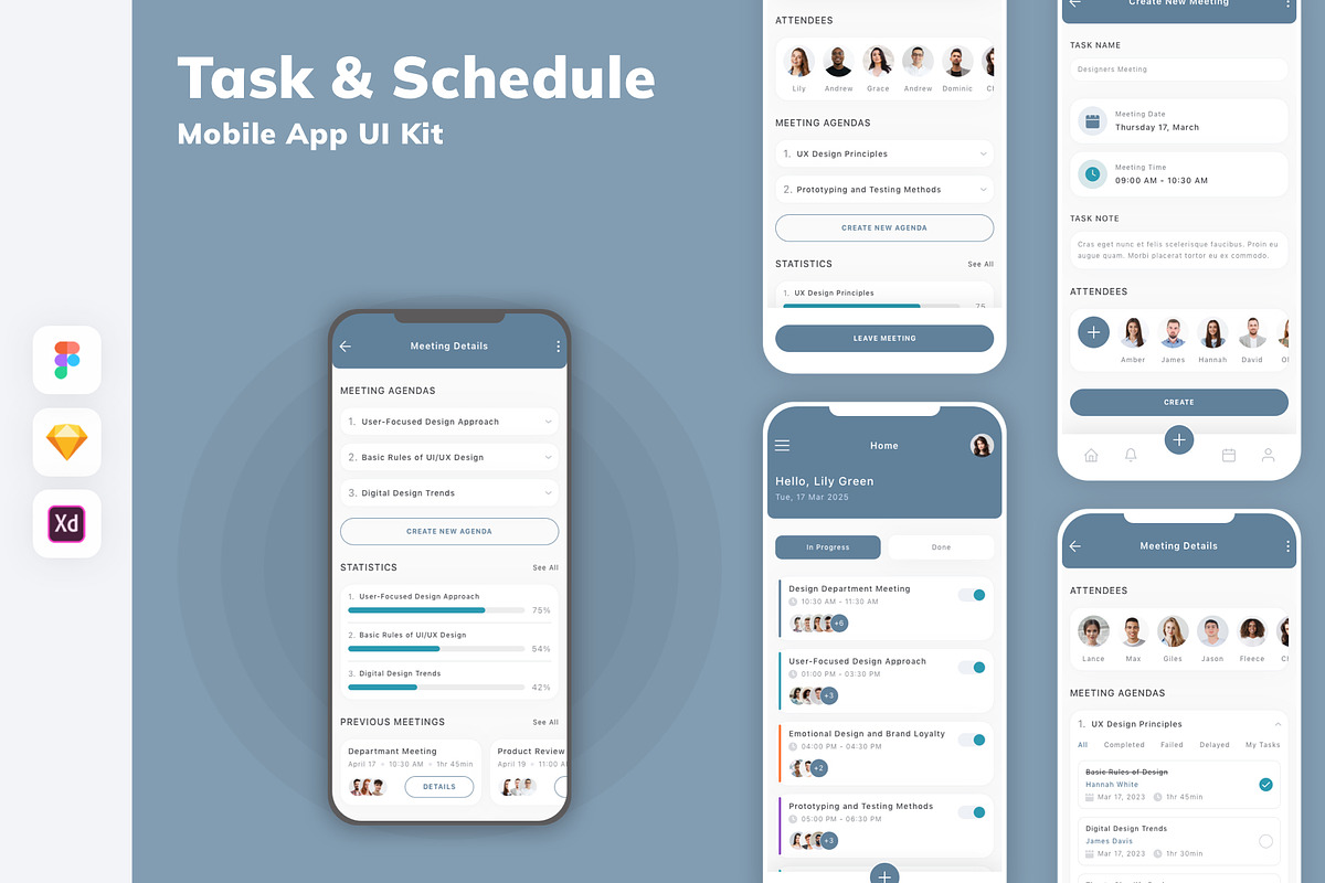 Task & Schedule Mobile App UI Kit, an UI Kit Template by uicube