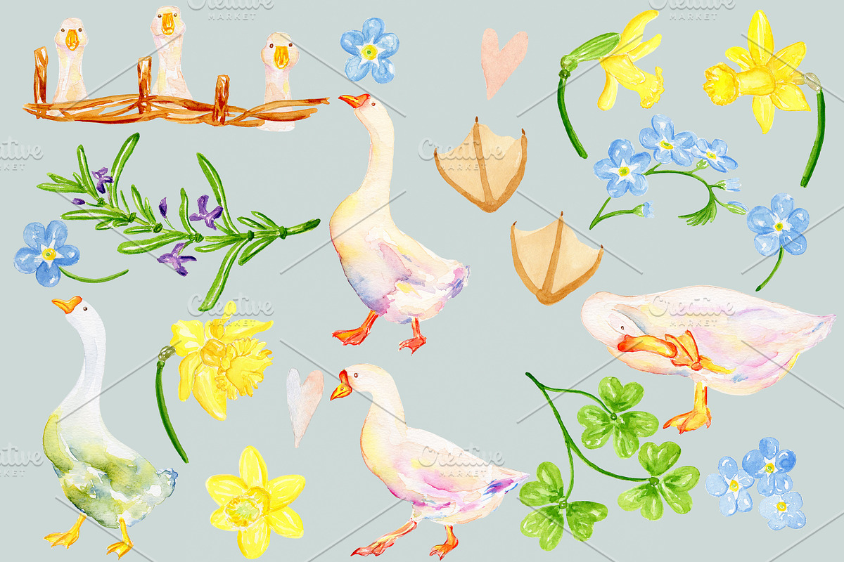 Spring Watercolor Hand-Drawn Bundle, an Animal Illustration by Olexandra Mur (Photo 9 of 9)
