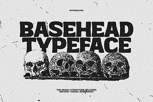 BaseHead – Bold Retro Display font, a Serif Font by Typeparties