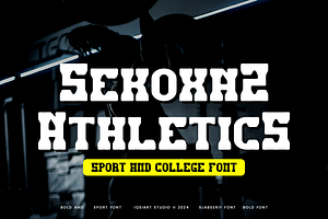 Sekoxaz Athletics - Sport Font, a Slab Serif Font by Iqsiart Studio