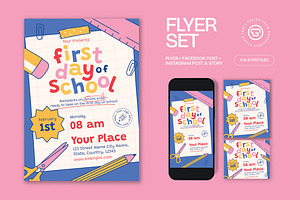 First Day Of School Flyer, a Flyer Template by graphicook