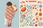 Retro flower mood patterns set, a Pattern Graphic by Veleri (Thumbnail 4 of 9)