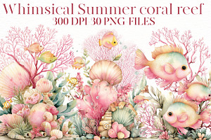 Whimsical Summer coral reef Clipart, an Illustration by Designworld