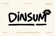 Dinsum – Bold Marker Font, a Handwritten Font by Ainun Jinan (Thumbnail 1 of 9)