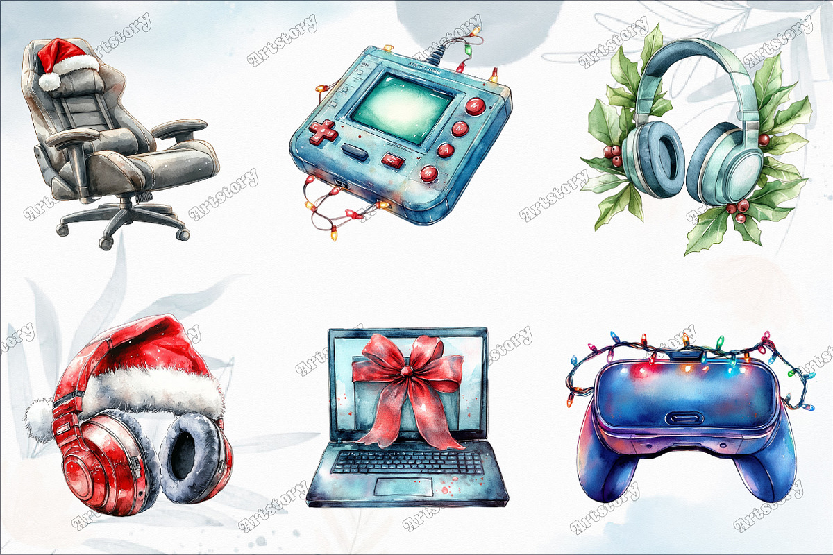Christmas Gamer Clipart, an Illustration by designcity5 (Photo 2 of 5)