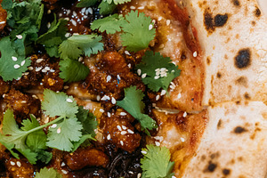 Pizza crust baked food cilantro sauce dish pastry, a Food & Drink Photo by Photo Drive Studio