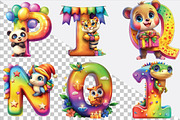 Cute Animal Alphabet Clipart Bundle, an Illustration by SVGArt (Thumbnail 2 of 9)