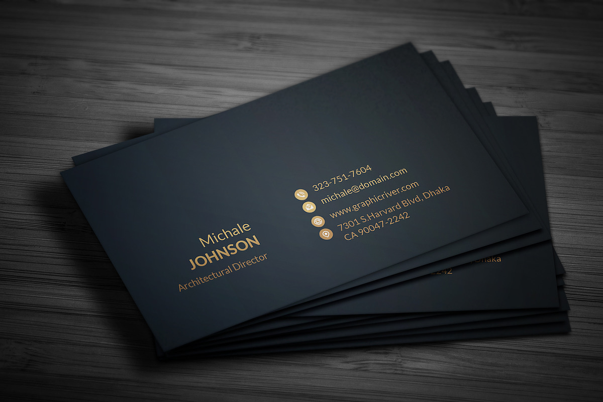 Gold Black Business Cards, a Business Card Template by Genereux Art (Photo 5 of 5)