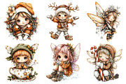 Christmas Whimsical Fairy Clipart, an Illustration by Daily.Designs (Thumbnail 2 of 5)