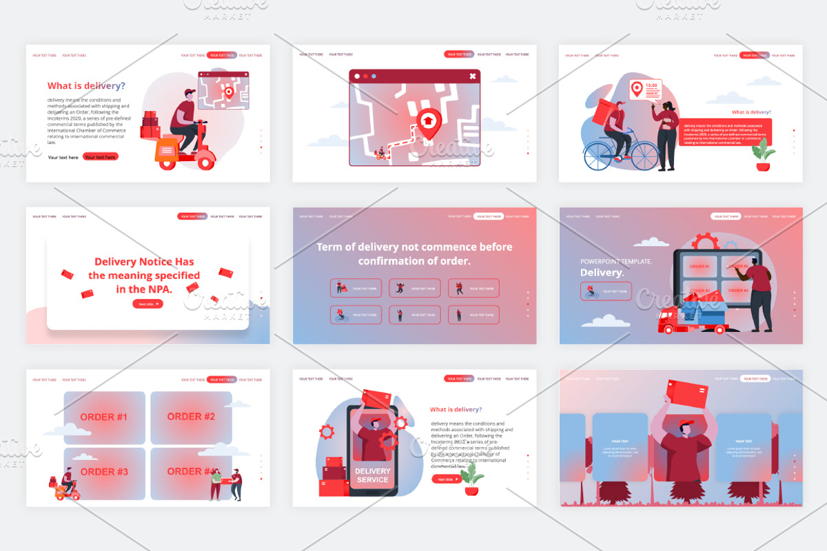 Delivery Powerpoint Illustrations, a Presentation Template by alexdndz