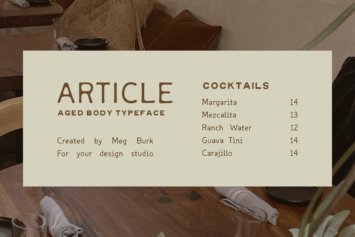 ARTICLE, a Sans Serif Font by MEG BURK CHOI (Photo 1 of 4)