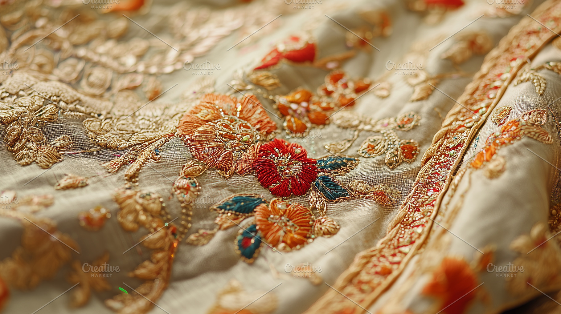 Traditional indian intricate floral, a Background Photo by MistyDay